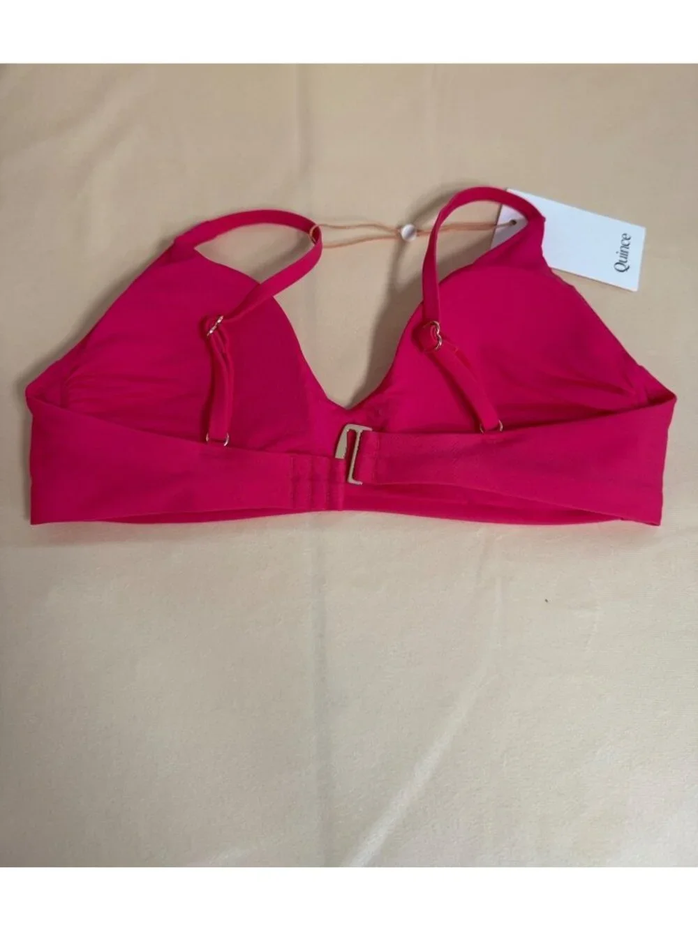 Quince Women's Italian Scoop Neck Bikini Top Berry Pink Small